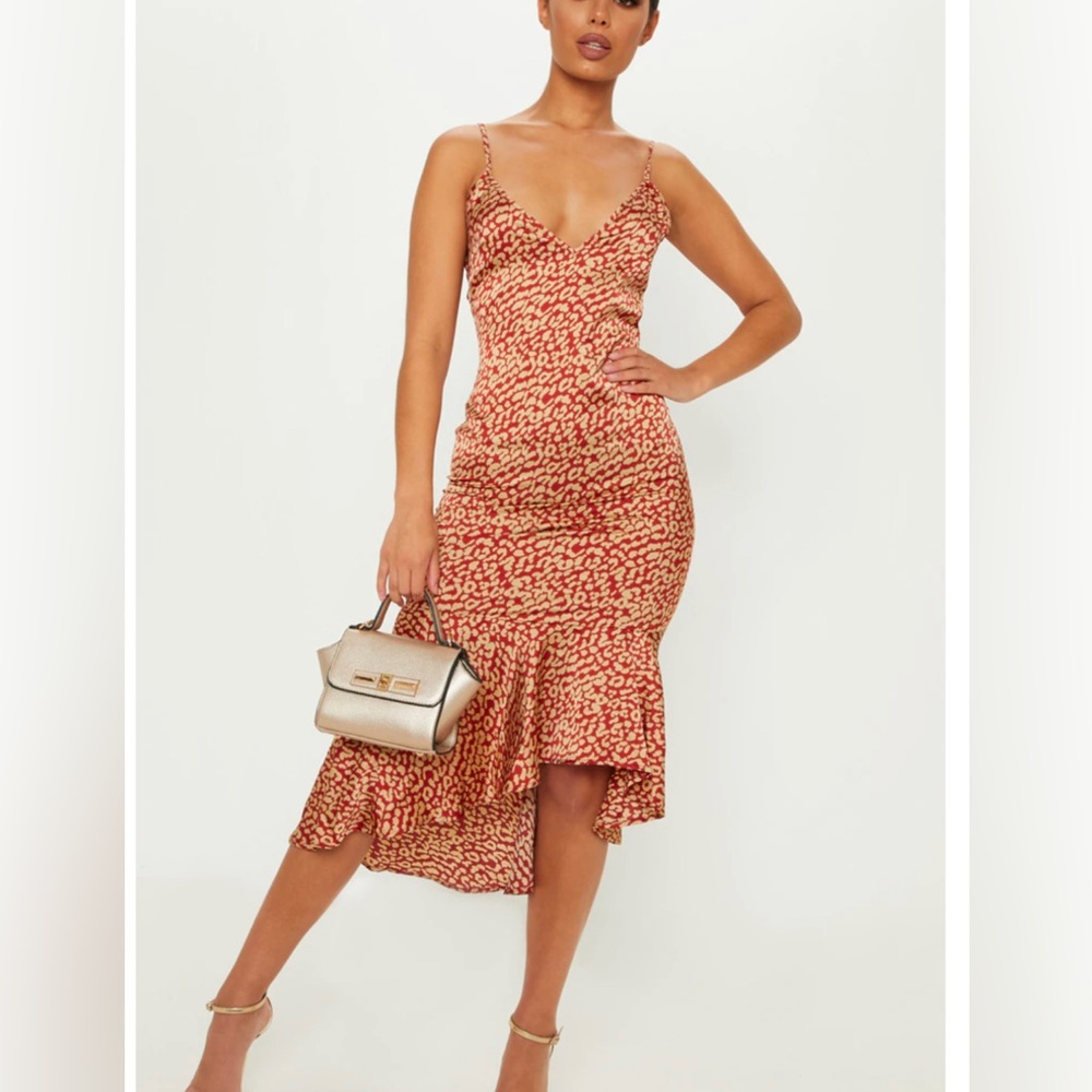 Spaghetti strap cheetah print dress